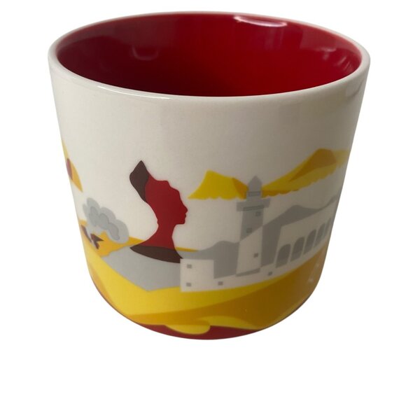 Starbucks You Are Here Taiwan Mug Sun Bears 14oz Red Stoneware Collectible - Picture 4 of 7